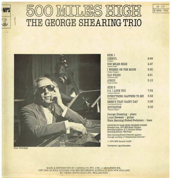 The George Shearing Trio* : 500 Miles High (LP, Album)