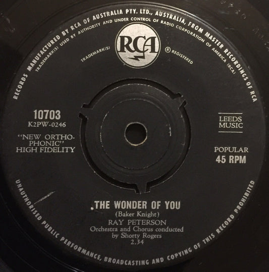 Ray Peterson : I'm Gone (7", Single)