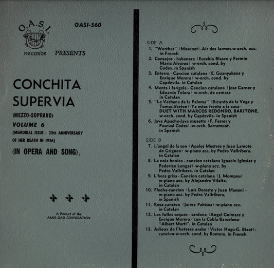 Conchita Supervia : Vol. 6 - Memorial Issue (LP)