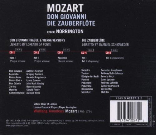 Wolfgang Amadeus Mozart, Roger Norrington, London Classical Players : Don Giovanni - Die Zauberflöte (5xCD, Comp, RE)