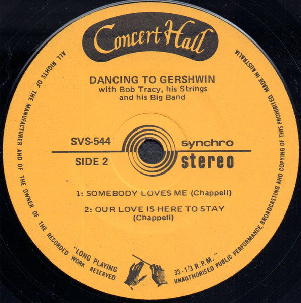 Bob Tracy, His Strings And His Big Band : Dancing With Gershwin (7", EP, Yel)