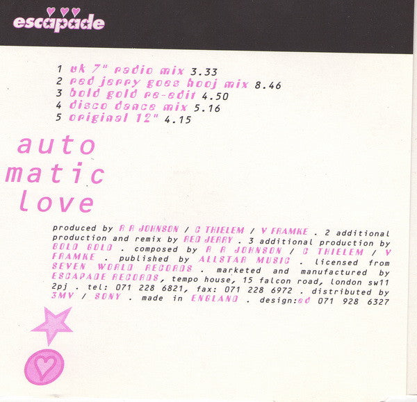 Key Motion : Automatic Love (CD, Single)