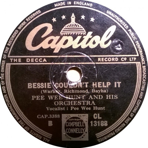 Pee Wee Hunt And His Orchestra : The Charleston / Bessie Couldn't Help It (Shellac, 10")