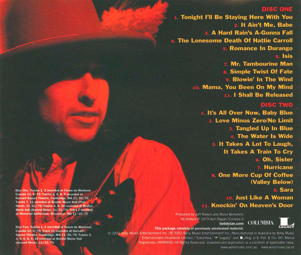 Bob Dylan : Live 1975 (The Rolling Thunder Revue) (2xCD, Album + DVD-V, PAL + Box, Dlx)