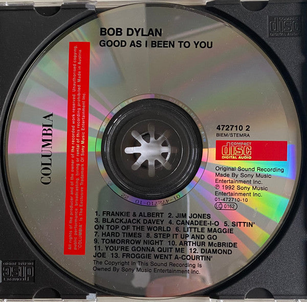Bob Dylan : Good As I Been To You (CD, Album)