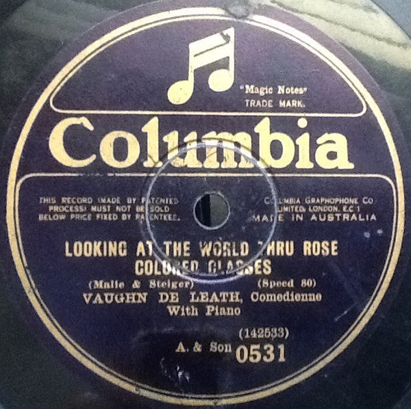 Vaughn De Leath : Looking At The World Thru Rose Colored Glasses / The Good Bad Girl (Shellac, 10", 80 RPM)