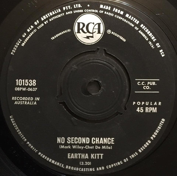 Eartha Kitt : No Second Chance / You're My Man (7", Single)