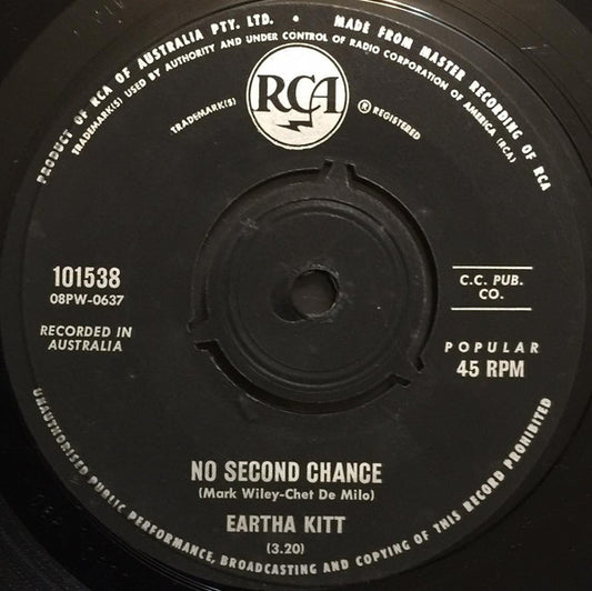 Eartha Kitt : No Second Chance / You're My Man (7", Single)