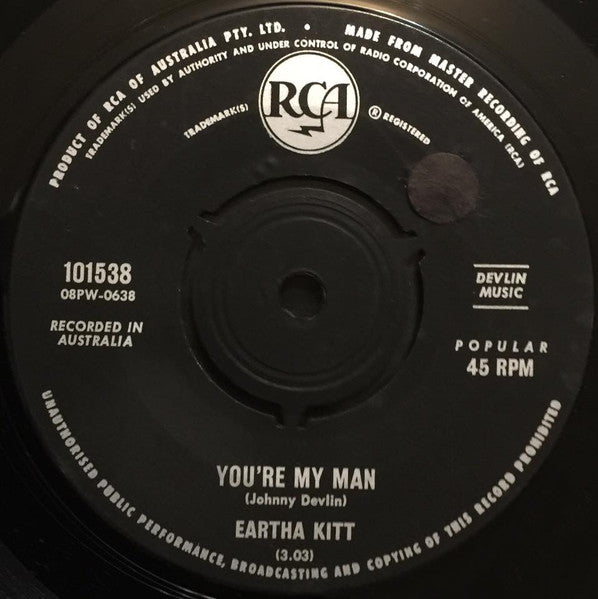 Eartha Kitt : No Second Chance / You're My Man (7", Single)