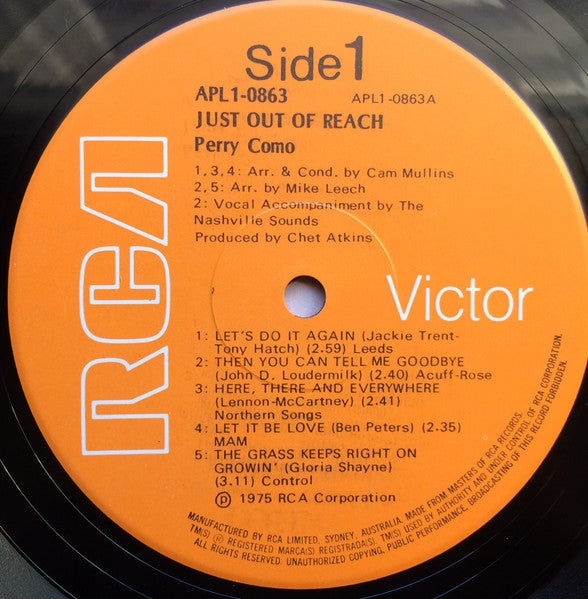 Perry Como : Just Out Of Reach (LP)