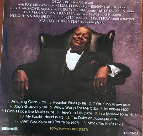 Oscar Peterson With Ray Brown, Herb Ellis, Benny Green, Roy Hargrove, Shirley Horn, Milt Jackson, The Manhattan Transfer, Lewis Nash, Niels-Henning Ørsted Pedersen, Clark Terry, Stanley Turrentine : A Tribute To Oscar Peterson (Live At The Town Hall) (CD, Album)