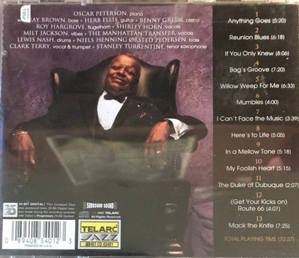 Oscar Peterson With Ray Brown, Herb Ellis, Benny Green, Roy Hargrove, Shirley Horn, Milt Jackson, The Manhattan Transfer, Lewis Nash, Niels-Henning Ørsted Pedersen, Clark Terry, Stanley Turrentine : A Tribute To Oscar Peterson (Live At The Town Hall) (CD, Album)