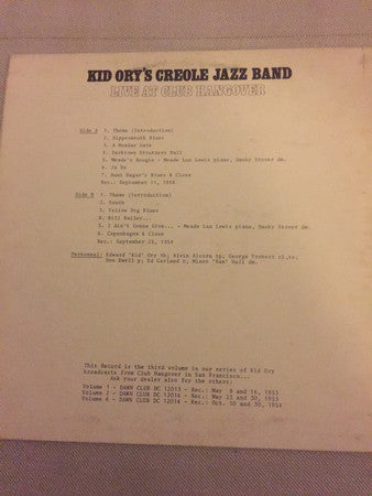 Kid Ory : Live At Club Hangover Volume 3 (LP)