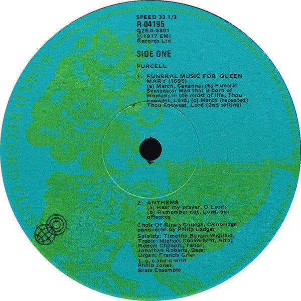 Henry Purcell : Funeral Music For Queen Mary - Five Anthems (LP, Quad, Club, RE)