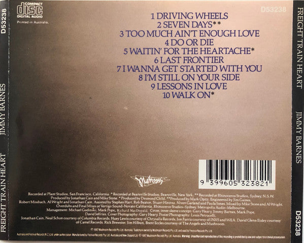 Jimmy Barnes : Freight Train Heart (CD, Album, RE)