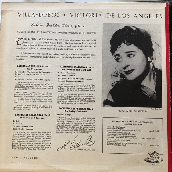Villa-Lobos*, Victoria De Los Angeles, Orchestra National De La Radiodiffusion Française* : Bachianas Brasileiras, Nos. 2, 5, 6, & 9 (LP, Mono)