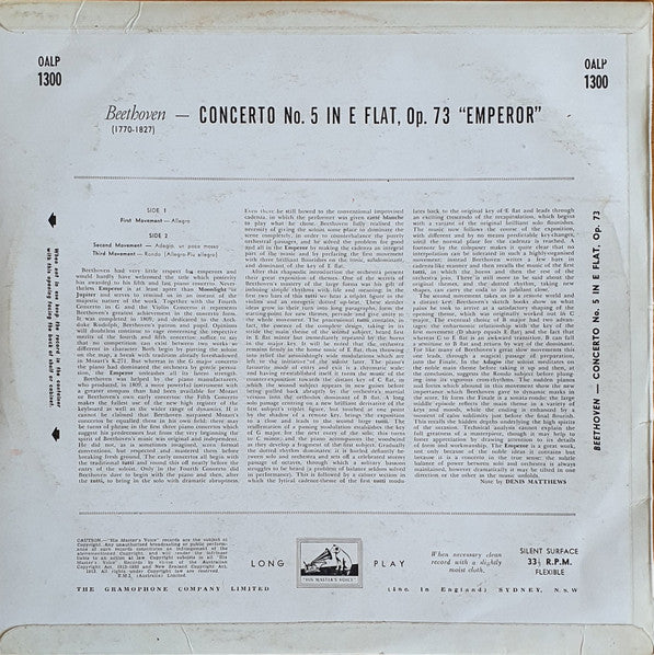 Ludwig van Beethoven, Solomon (6) With The Philharmonia Orchestra Conducted By Herbert Menges : The Emperor Concerto (LP, Mono)
