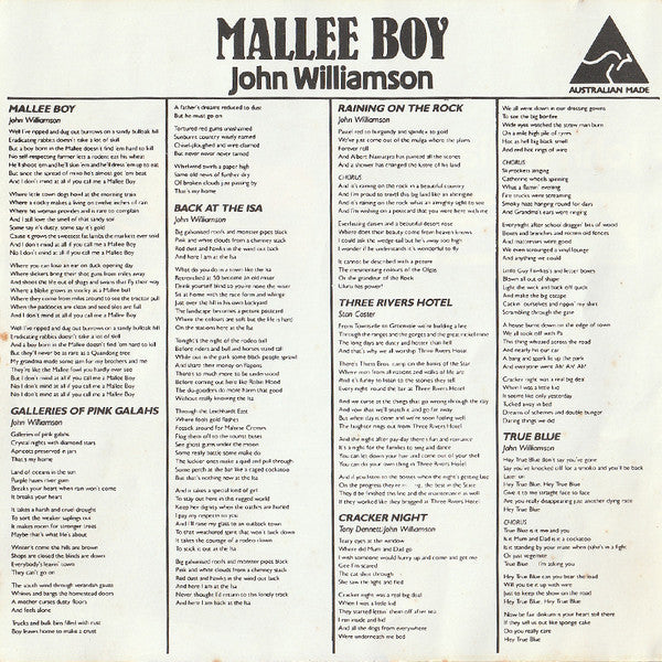 John Williamson : Mallee Boy (CD, Album)