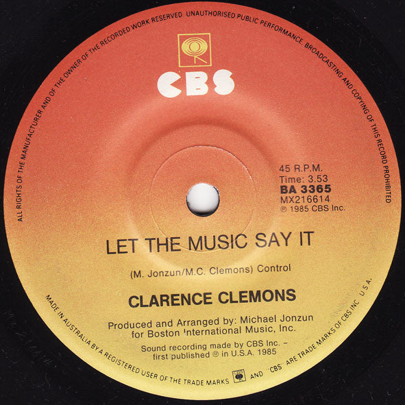 Clarence Clemons And Jackson Browne : You're A Friend Of Mine (7")