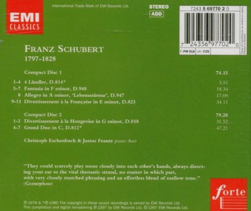 Schubert* / Christoph Eschenbach, Justus Frantz : Music For Piano Duet - II (2xCD, Comp, RM)