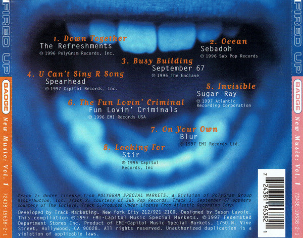 Various : Fired Up Badge - New Music: Vol. 1 (CD, Comp, Smplr)