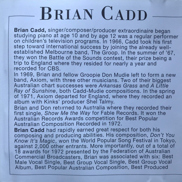 Brian Cadd : The Magic Of Brian Cadd (CD, Comp, RE)