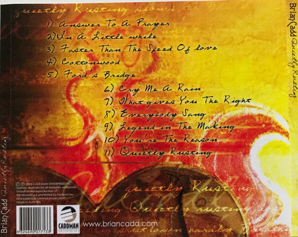 Brian Cadd : Quietly Rusting (CD, Album)