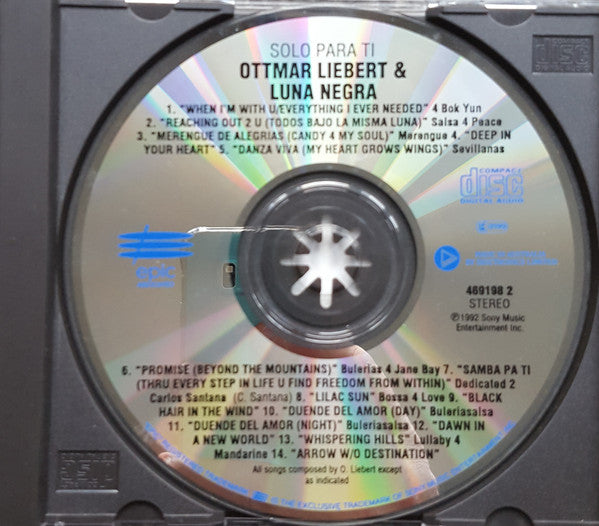 Ottmar Liebert & Luna Negra* : Solo Para Ti (CD, Album)