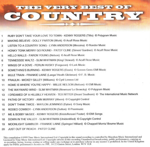 Various : The Very Best Of Country (CD, Comp)