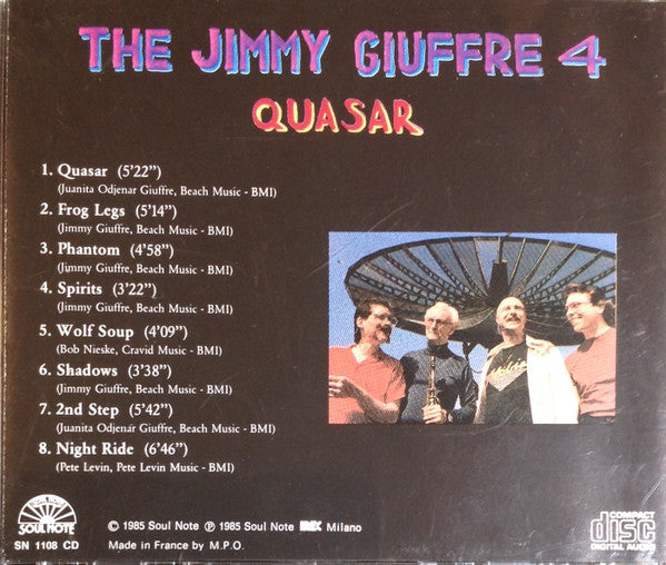 The Jimmy Giuffre 4 : Quasar (CD, Album)