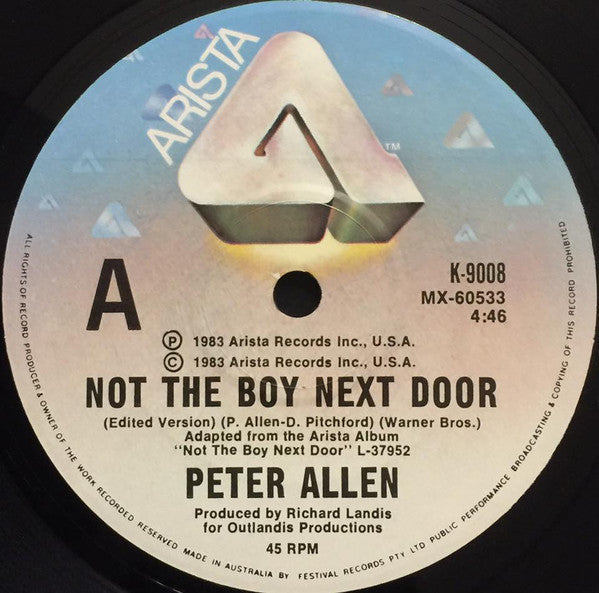 Peter Allen : Not The Boy Next Door (7", Single)