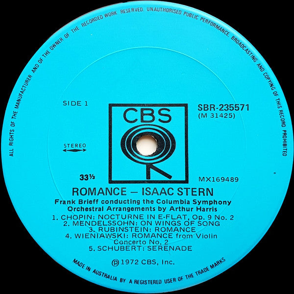 Isaac Stern : Romance (LP, Album)