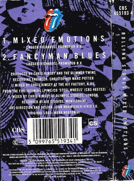 The Rolling Stones : Mixed Emotions (Cass, Single)