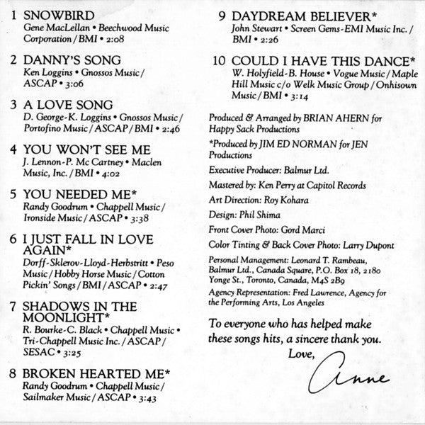 Anne Murray : Anne Murray's Greatest Hits (CD, Comp, RE, Tos)