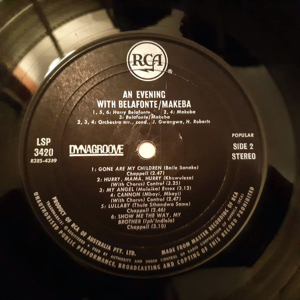 Belafonte* / Makeba* : An Evening With Belafonte/Makeba (LP, Album)