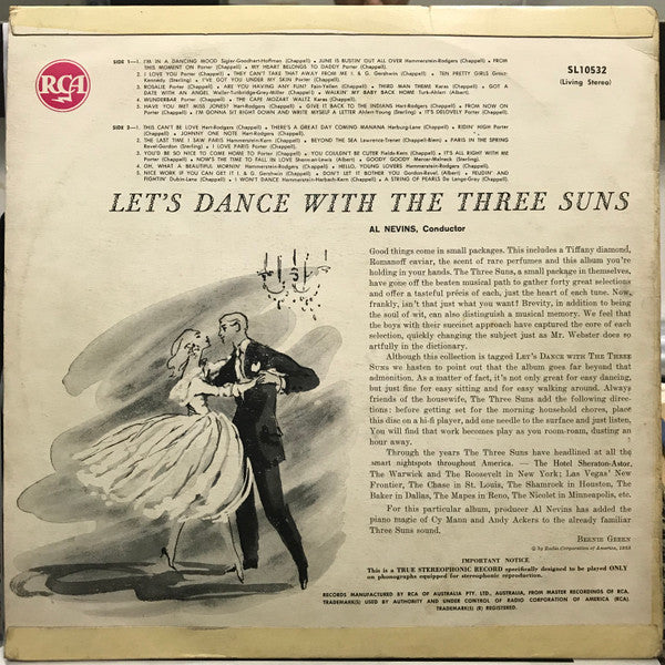 The Three Suns : Let's Dance With The Three Suns (LP, Album)