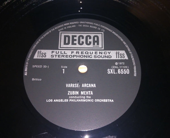 Edgar Varèse* : Arcana / Intégrales / Ionisation (LP)