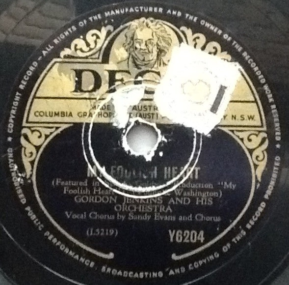 Gordon Jenkins And His Orchestra, Russ Morgan And His Orchestra : My Foolish Heart / Forever And Ever (Shellac, 10")