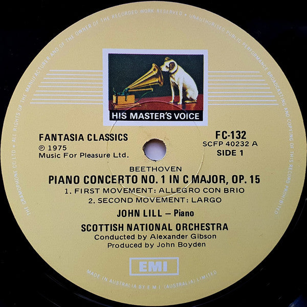 Beethoven*, John Lill : Piano Concerto No.1 / Choral Fantasia (LP)