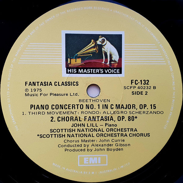 Beethoven*, John Lill : Piano Concerto No.1 / Choral Fantasia (LP)