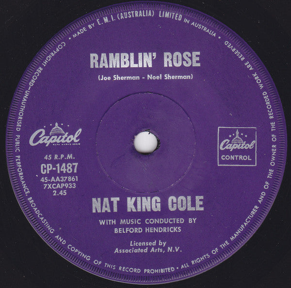 Nat King Cole : Ramblin' Rose (7", Single)