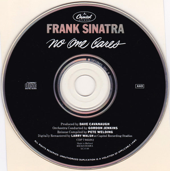 Frank Sinatra : No One Cares (CD, Album, RM)