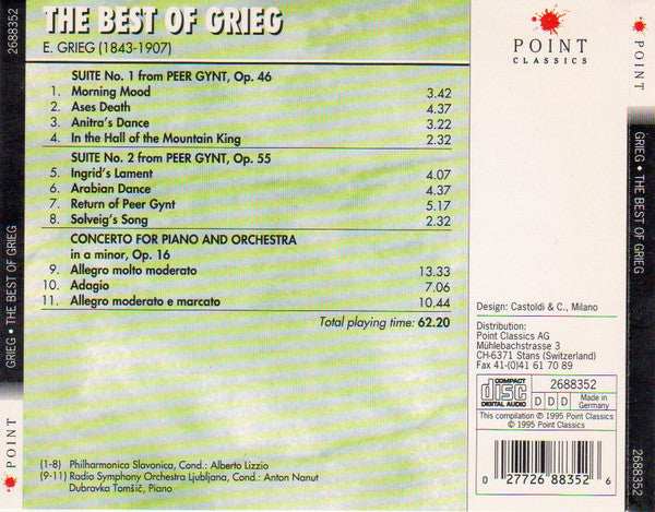 Edvard Grieg : The Best Of Grieg (CD, Comp)