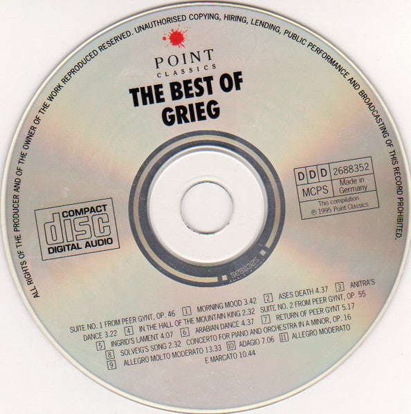 Edvard Grieg : The Best Of Grieg (CD, Comp)