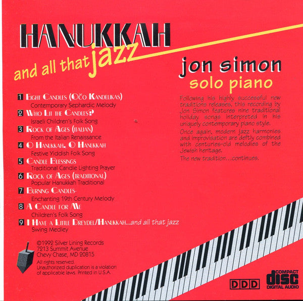 Jon Simon (3) : Hanukkah And All That Jazz (CD, Album)