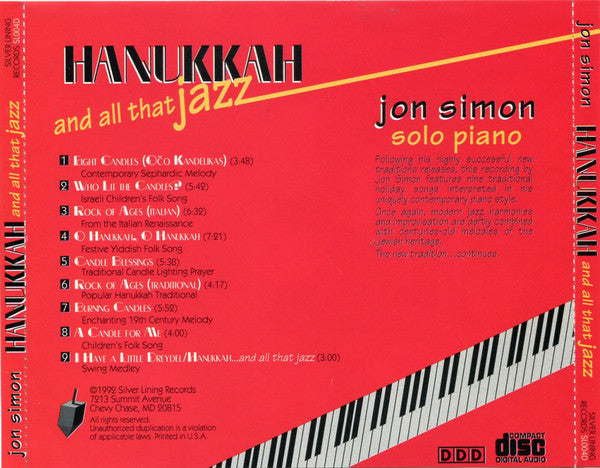 Jon Simon (3) : Hanukkah And All That Jazz (CD, Album)