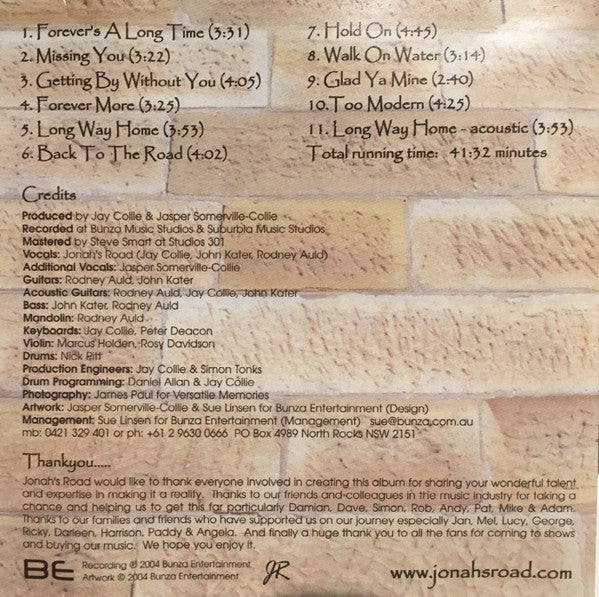 Jonah's Road : Hold On (CD, Album)