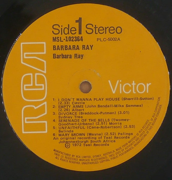 Barbara Ray : Barbara Ray (LP, Album)