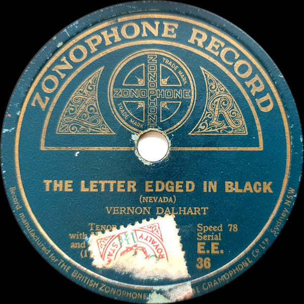 Vernon Dalhart : The Lightning Express / The Letter Edged In Black (Shellac, 10")