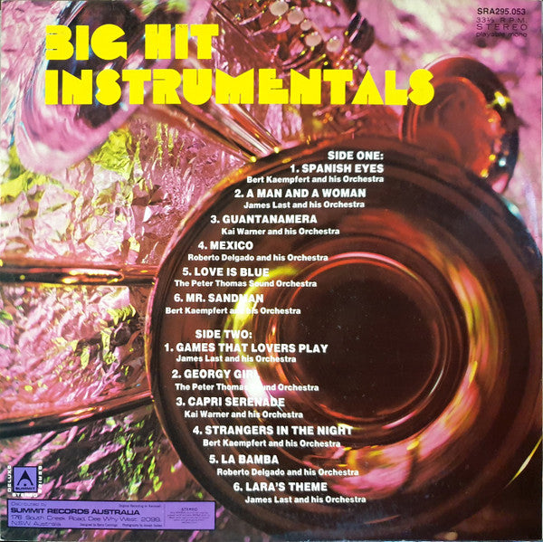 Various : Big Hit Instrumentals (LP, Comp)